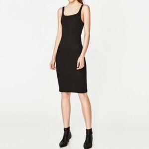 Zara Trafaluc Black Midi Sleeveless Dress (S)
